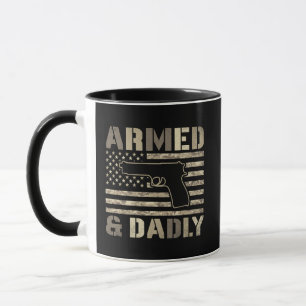 Bewaffnet und Daddy-lustig Militär-Camo-Flagge-Kaf Tasse
