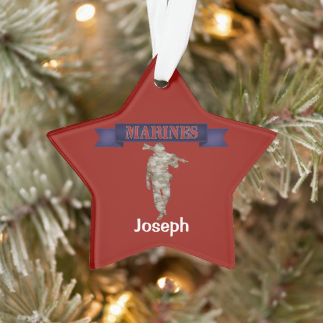 Bewaffnete Kräfte Marines Soldier Personalisierte  Ornament (Baum)