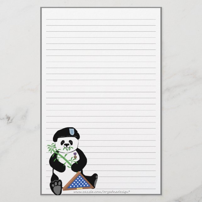 Bewaffnete Kräfte-Tagespanda-Briefpapier Briefpapier (Vorderseite)