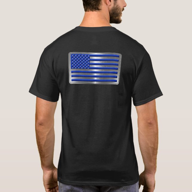 Bewaffnete Kräfte und Strafverfolgung USA Flaggent T-Shirt (Rückseite)