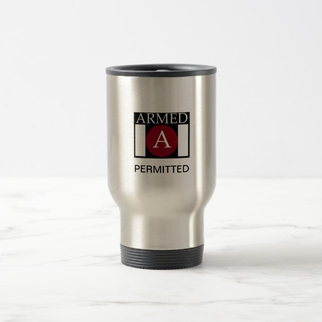 BEWAFFNETE Pendler-Tasse Reisebecher (Mittel)