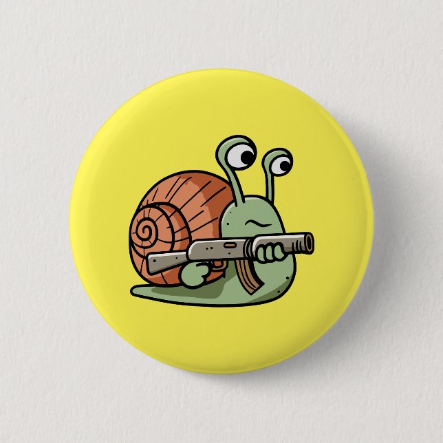 Bewaffnete Schnecke Button (Vorderseite)