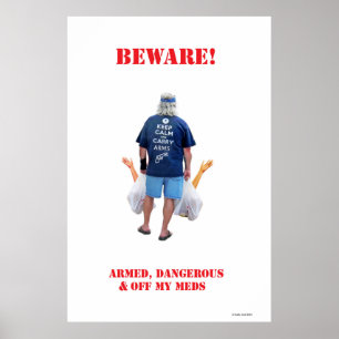 Bewaffneter u. gefährlicher großer archivalischer poster