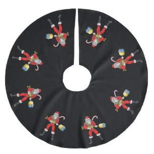 Bewaffneter Weihnachtsmann Polyester Weihnachtsbaumdecke