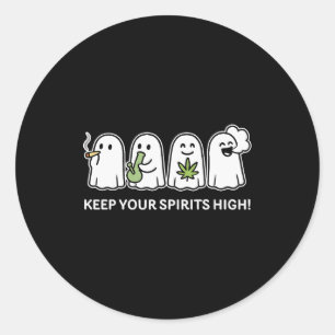 Bewahre deine Srits hoch Geist raucht Gras Hallowe Runder Aufkleber