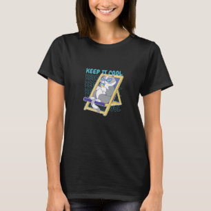 Bewahre den Sommer-Katze-Kühl-Lounging T-Shirt