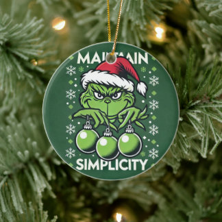 Bewahren Sie die Einfachheit! Grinich Weihnachtssc Keramik Ornament