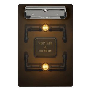 "Bewahren Sie Ruhe & Dampf An" Industrielles Steam Mini Klemmbrett