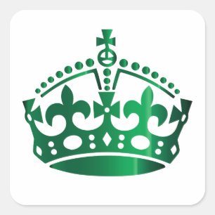 Bewahren Sie Ruhe Grüne Krone - Hintergrund ändern Quadratischer Aufkleber
