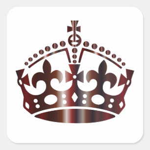 Bewahren Sie Ruhe Krone - Hintergrund ändern Quadratischer Aufkleber
