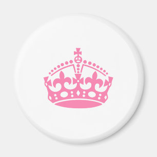 Bewahren Sie Ruhe rosa Siegeskrone Magnet