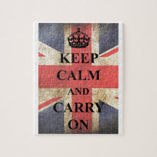 Bewahren Sie Ruhe Tragen Sie Weiter Britische Flag