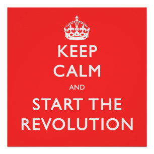 Bewahren Sie Ruhe und beginnen Sie die Revolution Poster