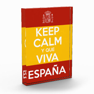 Bewahren Sie Ruhe und lang lebe Spanien Fotoblock