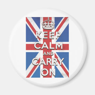 Bewahren Sie Ruhe und Machen Sie Weiter Britische  Magnet