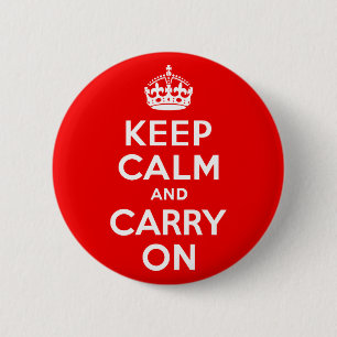 Bewahren Sie Ruhe und Machen Sie Weiter Rot Button