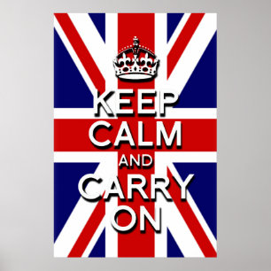 Bewahren Sie Ruhe und machen Sie weiter Union Jack Poster