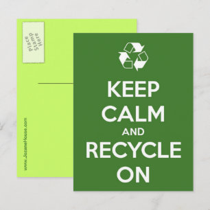 Bewahren Sie Ruhe und recyceln Sie weiter Postkart Postkarte