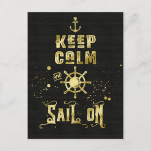 Bewahren Sie Ruhe und Segeln Sie Weiter Gold Helm Postkarte