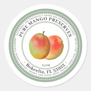 Bewahrt Vintage USDA Mango Illustration Runder Aufkleber