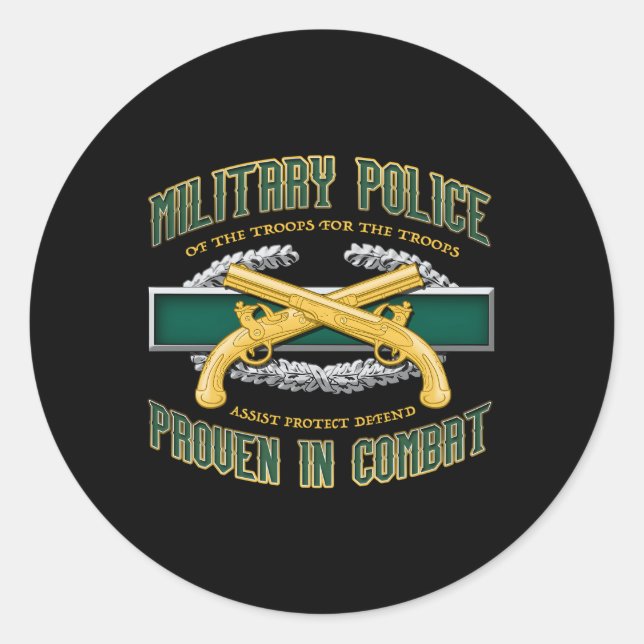 Bewährte Militärpolizei Runder Aufkleber (Vorderseite)