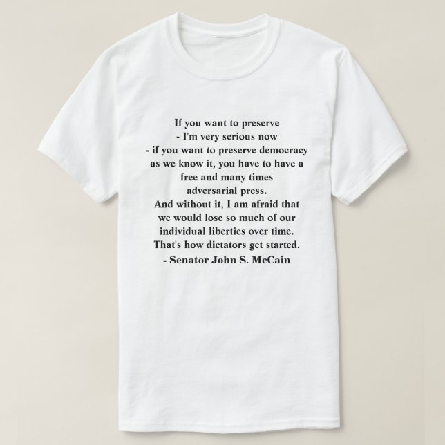 Bewahrung des Zitats zur Demokratie durch Senator  T-Shirt (Design vorne)