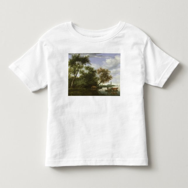 Bewaldete Flusslandschaft Kleinkind T-shirt (Vorderseite)