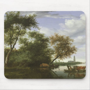 Bewaldete Flusslandschaft Mousepad