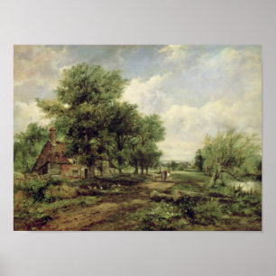 Bewaldete Flusslandschaft Poster