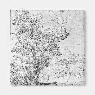 Bewaldete Landschaft Magnet