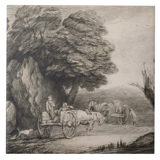 Bewaldete Landschaft Thomas Gainsboroughs | mit Fliese (Vorderseite)