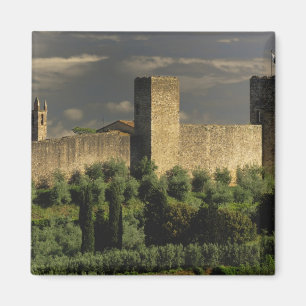 Bewaldete Stadt Monteriggioni, in der Provinz Magnet