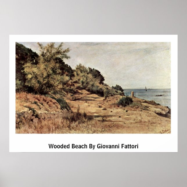 Bewaldeter Strand von Giovanni Fattori Poster (Vorne)