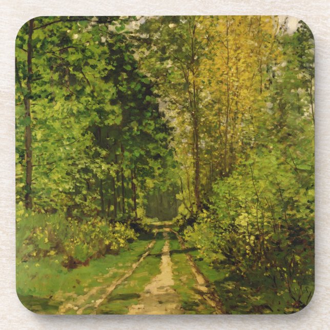 Bewaldeter Weg Claude Monets | Getränkeuntersetzer (Vorderseite)