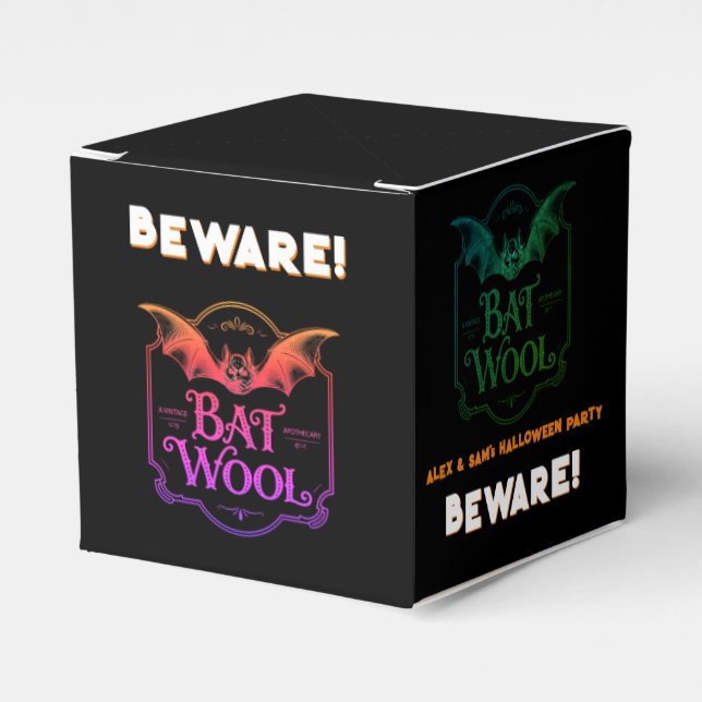BEWARE Bat Wool Halloween-Party Niedlich Spooky Ca Geschenkschachtel (Vorderseite)