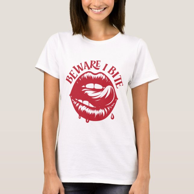 Beware I Bite: Halloween Lips Tee (Vorderseite)