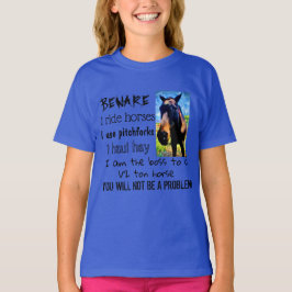 BEWARE - I REITHORSES - MÄDCHENblau T-Shirt