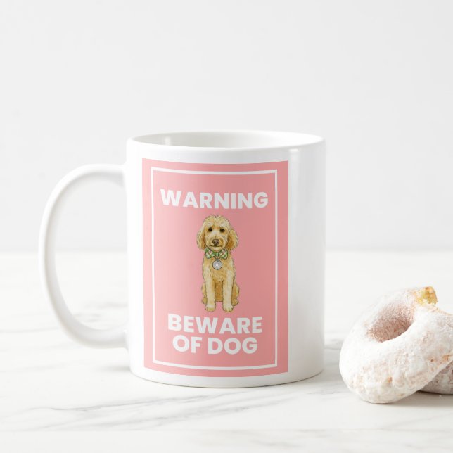 Beware of Doodle Dog Comic Mug (Avec donut)