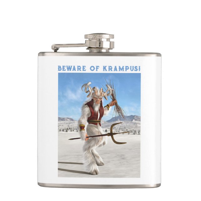 Beware of Krampus! Flachmann (Vorderseite)