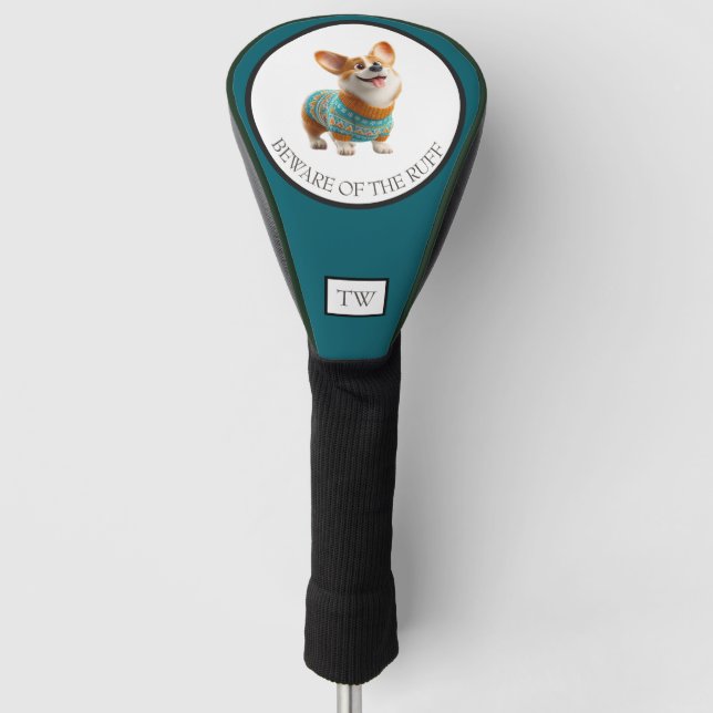 Beware of the Ruff Custom Golf Head Cover Headcover (Vorderseite)