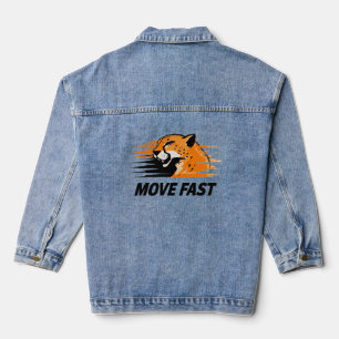 Bewege dich schnell – Cheetah Speed Motivations-Sh Jeansjacke