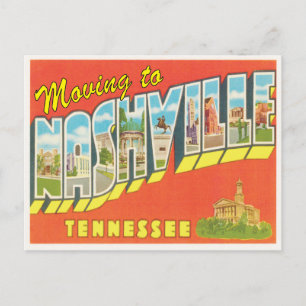 Bewegen auf Vintage Adressenänderung Nashvilles Ankündigungspostkarte