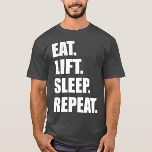 Bewegende Fahrgymnastik - essen, heben, schlafen,  T-Shirt