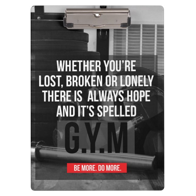 Beweggrund für Gym-Workout Klemmbrett (Vorderseite)