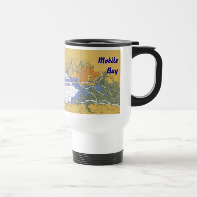 Bewegliche Bucht-Seediagramm-Tasse Alabama Reisebecher (Rechts)