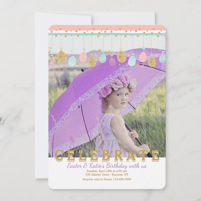 Bewegliche Foto-Einladung Ostern Einladung (Vorderseite)