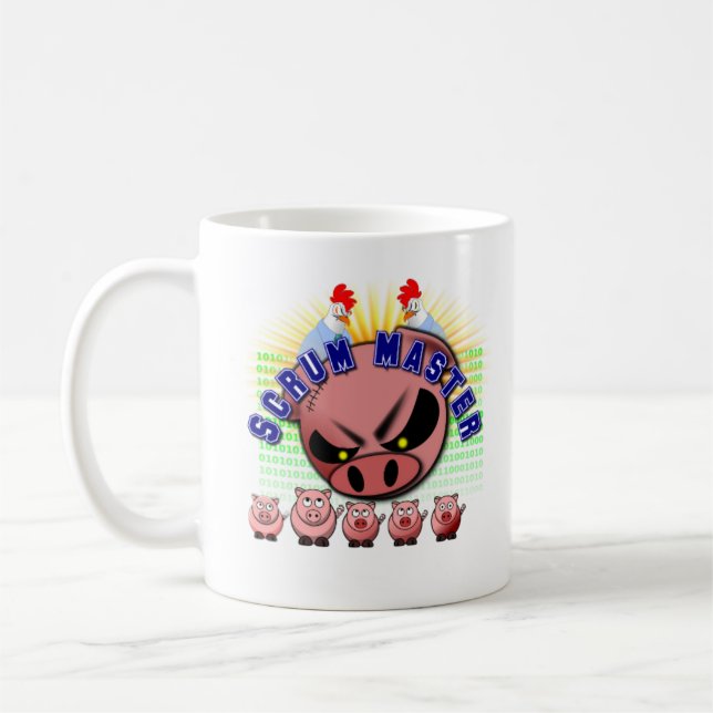 Bewegliche Scrum-HauptTasse mit Hühnern u. Kaffeetasse (Links)