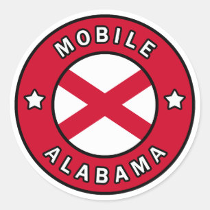Bewegliches Alabama Runder Aufkleber