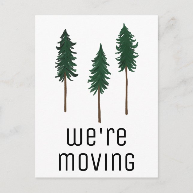 BEWEGUNG Bäume Wald Minimalistische KUNST Neues Ha Postkarte (Vorderseite)