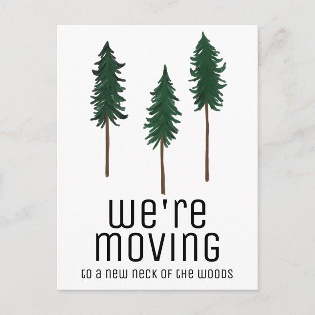 BEWEGUNG Bäume Wald Minimalistische KUNST Neues Ha Postkarte (Vorderseite)